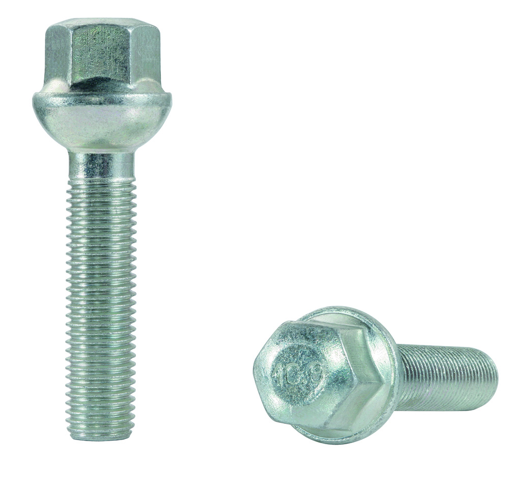 12mmx1.5, 26mm Shank, R12 Ball Seat, Hex 17, 45.5mm Total Length, Zinc Plated