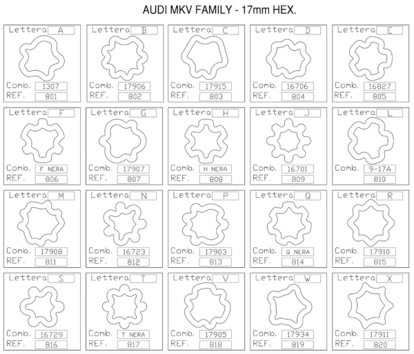 OEM Replacement Wheel Lock Key Audi 805 E Otis Inc LA